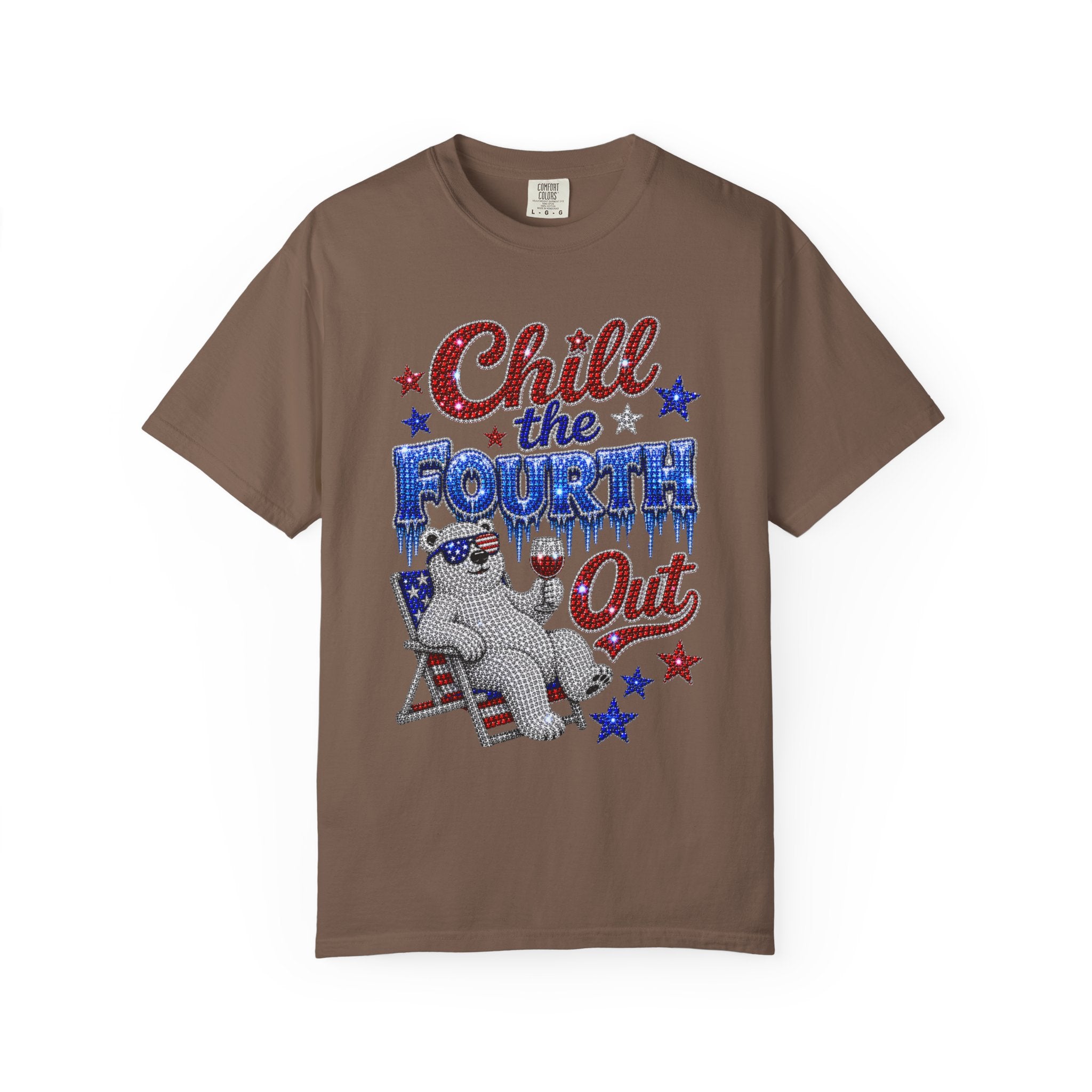 Chill the Fourth Out T-Shirt — Patriotic Relaxed Bear 4th of July Tee