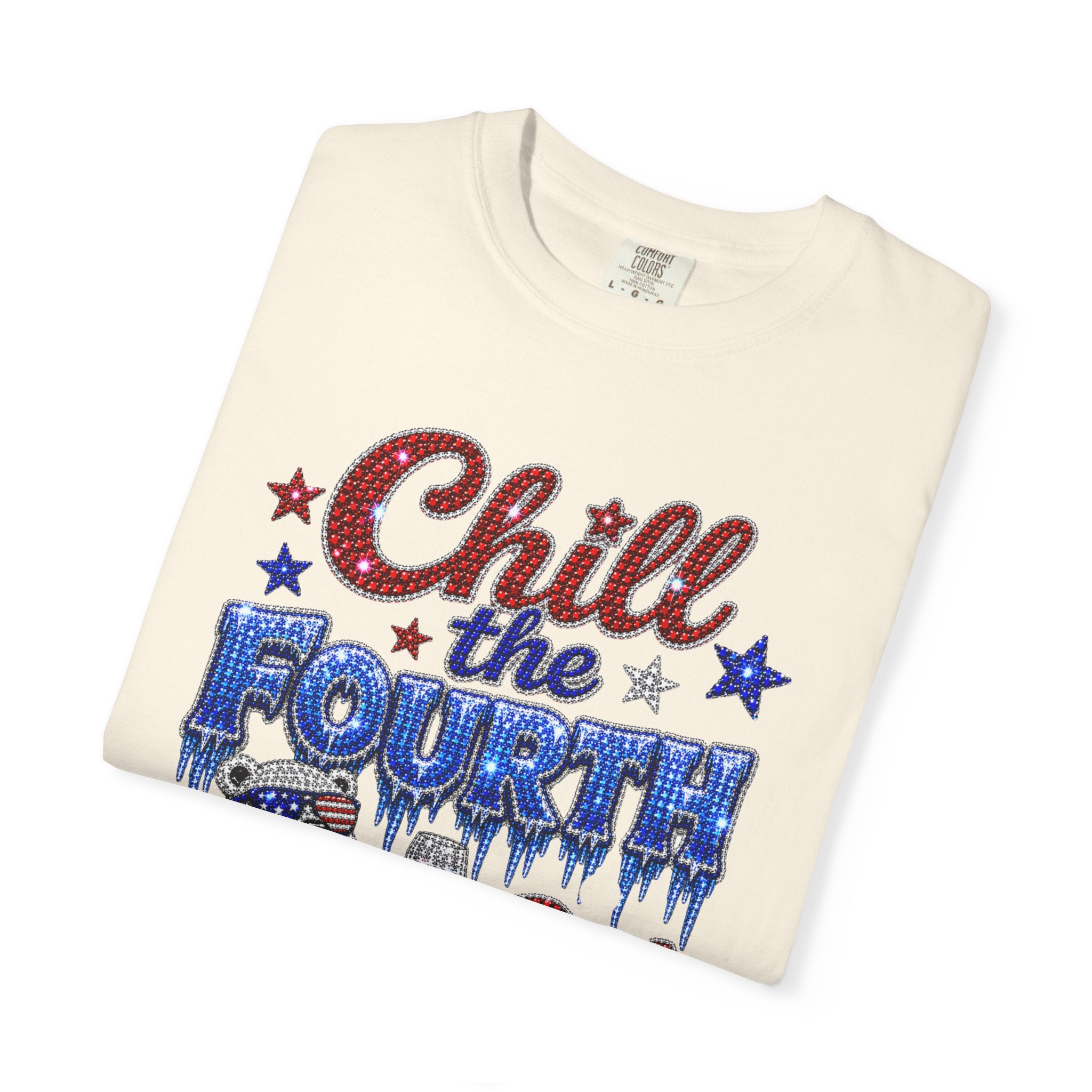 Chill the Fourth Out T-Shirt — Patriotic Relaxed Bear 4th of July Tee