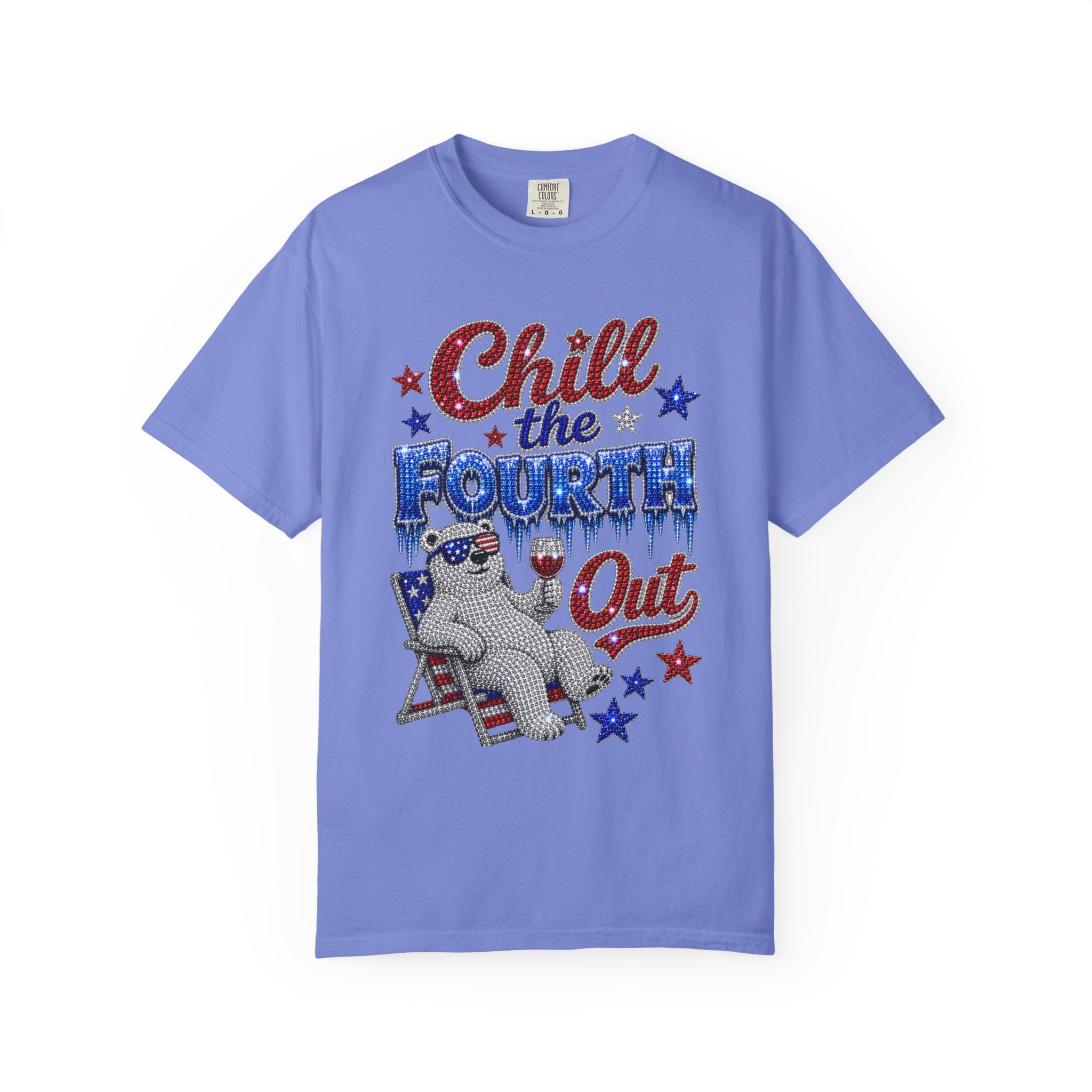 Chill the Fourth Out T-Shirt — Patriotic Relaxed Bear 4th of July Tee