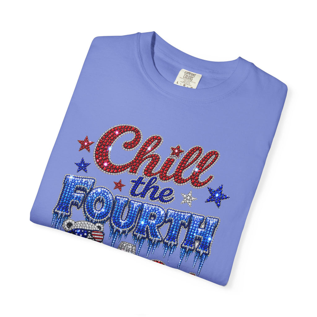 Chill the Fourth Out T-Shirt — Patriotic Relaxed Bear 4th of July Tee