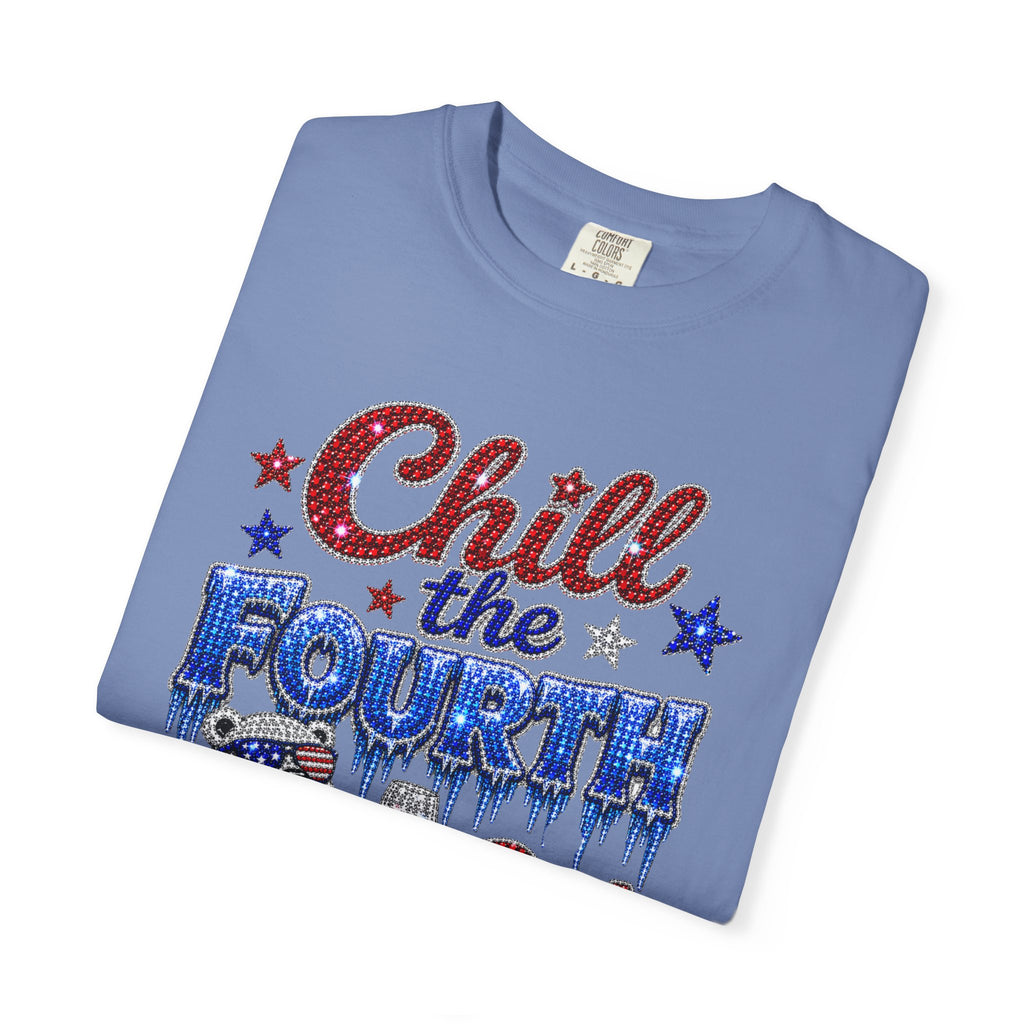 Chill the Fourth Out T-Shirt — Patriotic Relaxed Bear 4th of July Tee