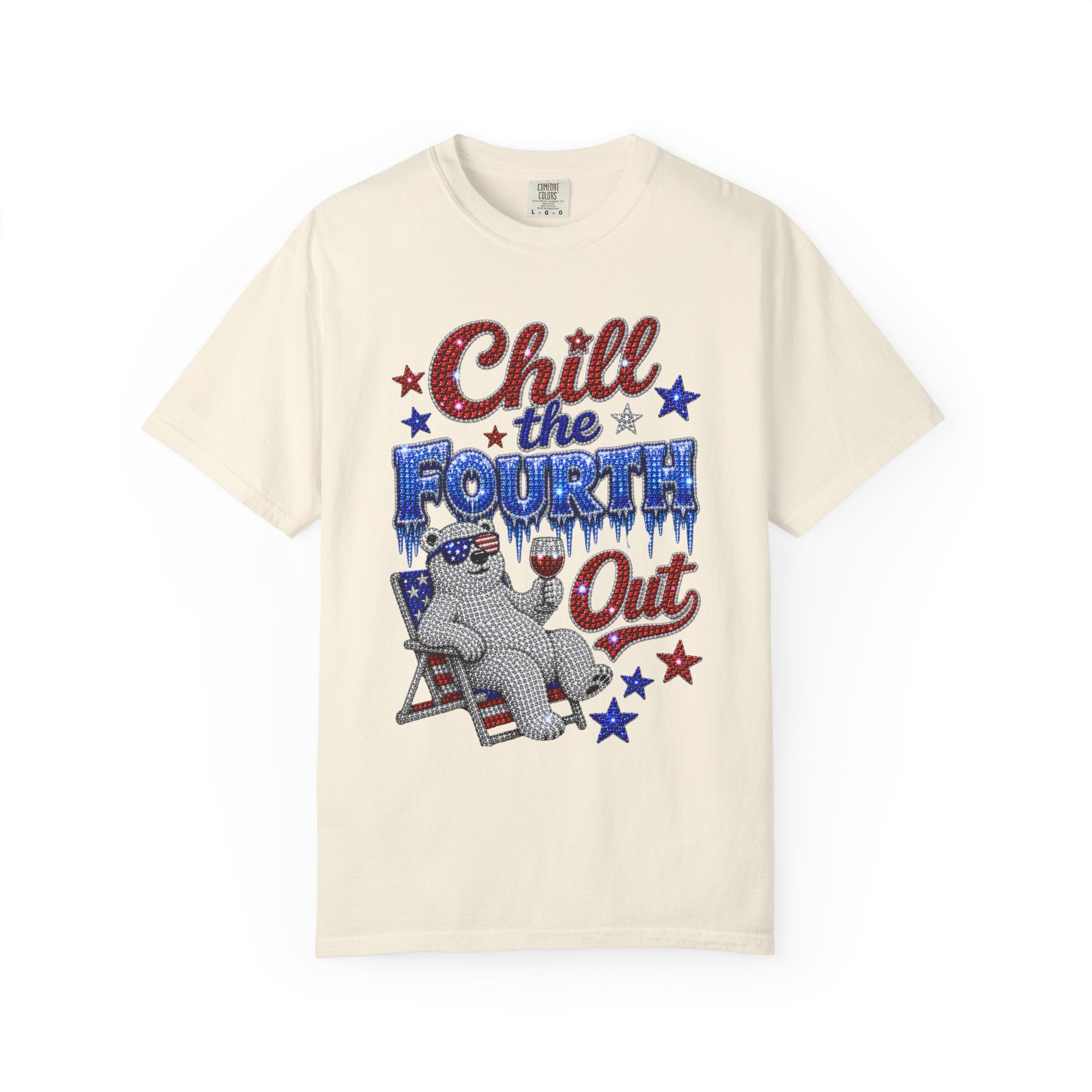 Chill the Fourth Out T-Shirt — Patriotic Relaxed Bear 4th of July Tee