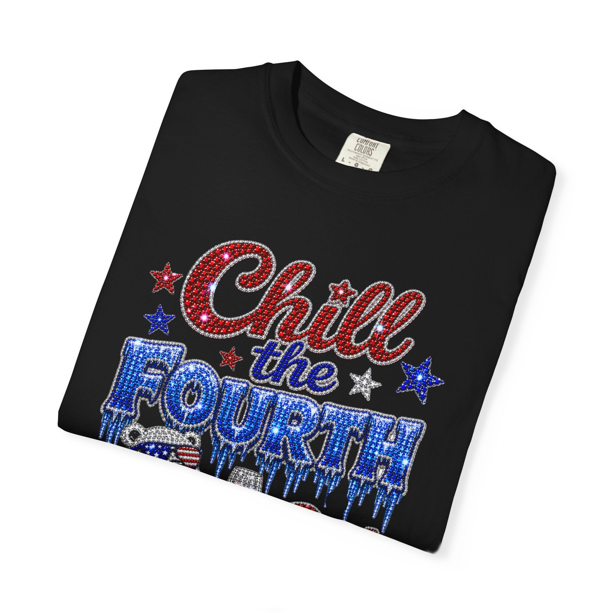 Chill the Fourth Out T-Shirt — Patriotic Relaxed Bear 4th of July Tee