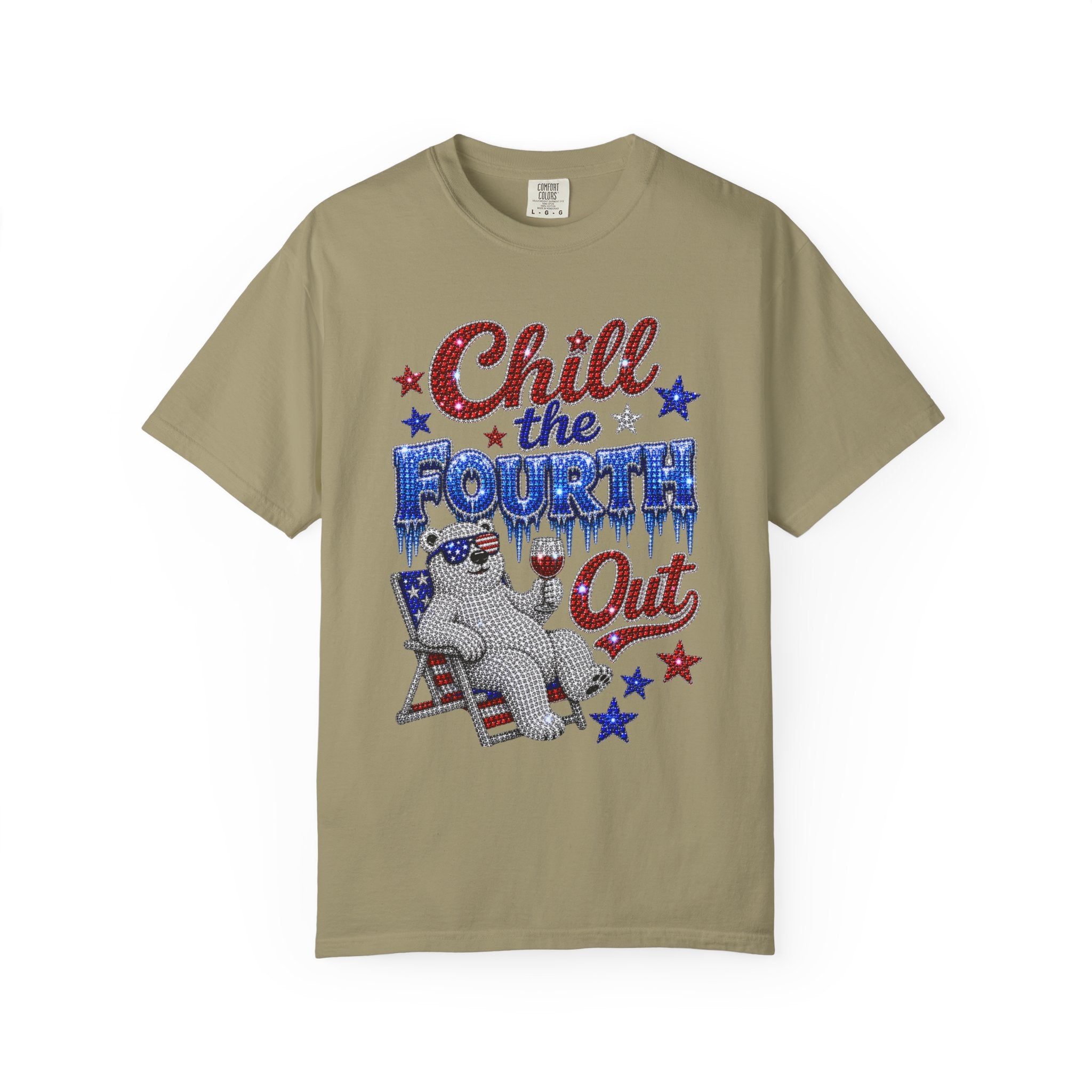 Chill the Fourth Out T-Shirt — Patriotic Relaxed Bear 4th of July Tee
