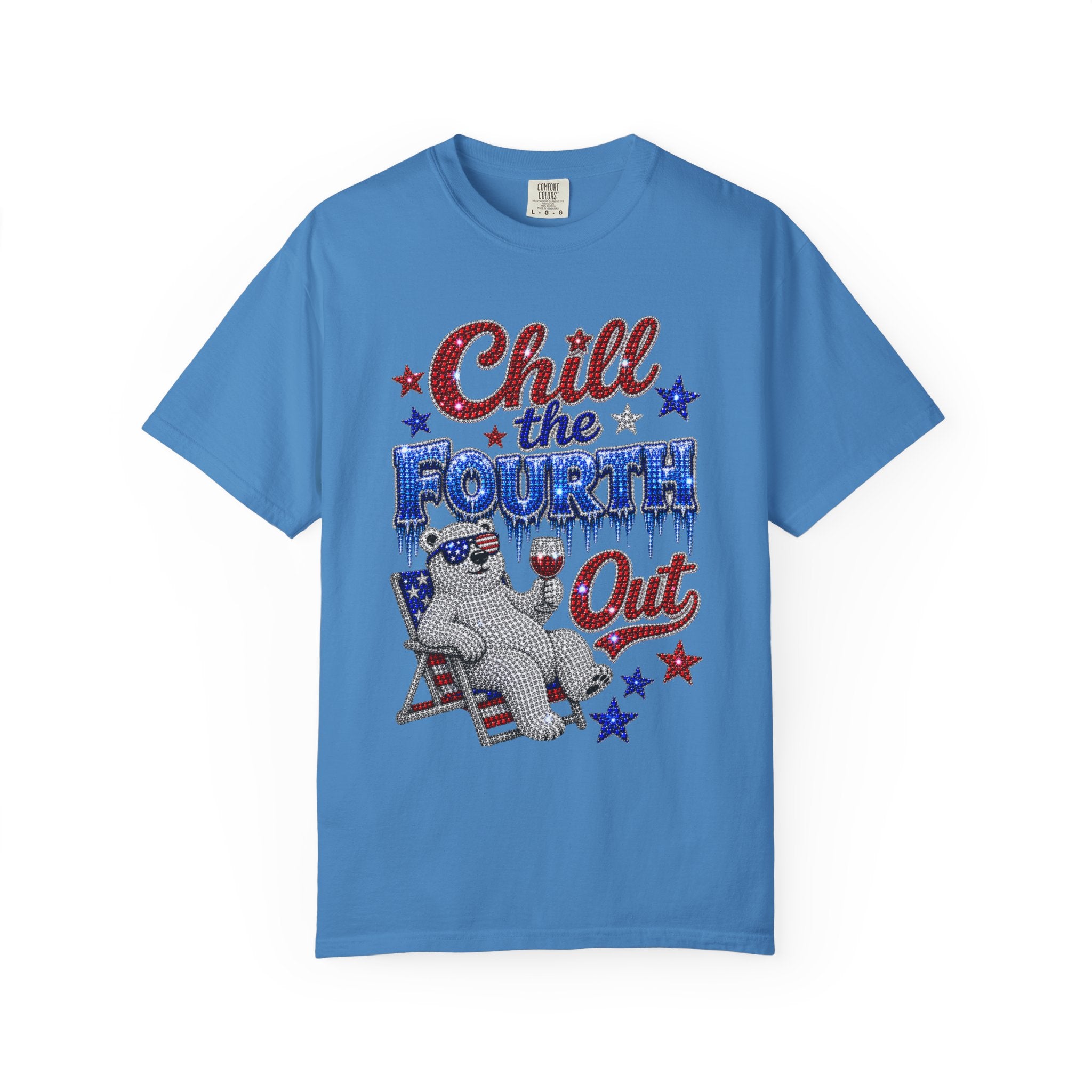 Chill the Fourth Out T-Shirt — Patriotic Relaxed Bear 4th of July Tee