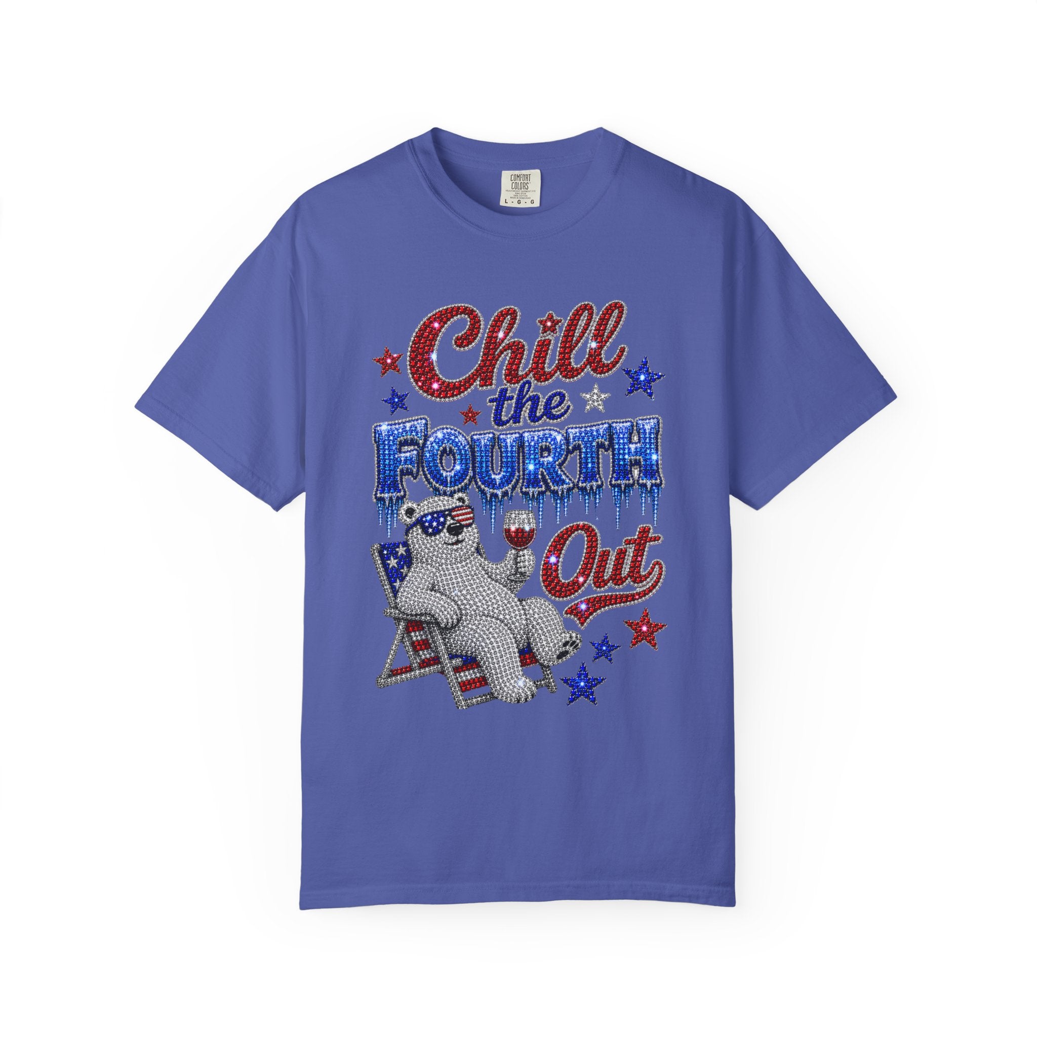 Chill the Fourth Out T-Shirt — Patriotic Relaxed Bear 4th of July Tee