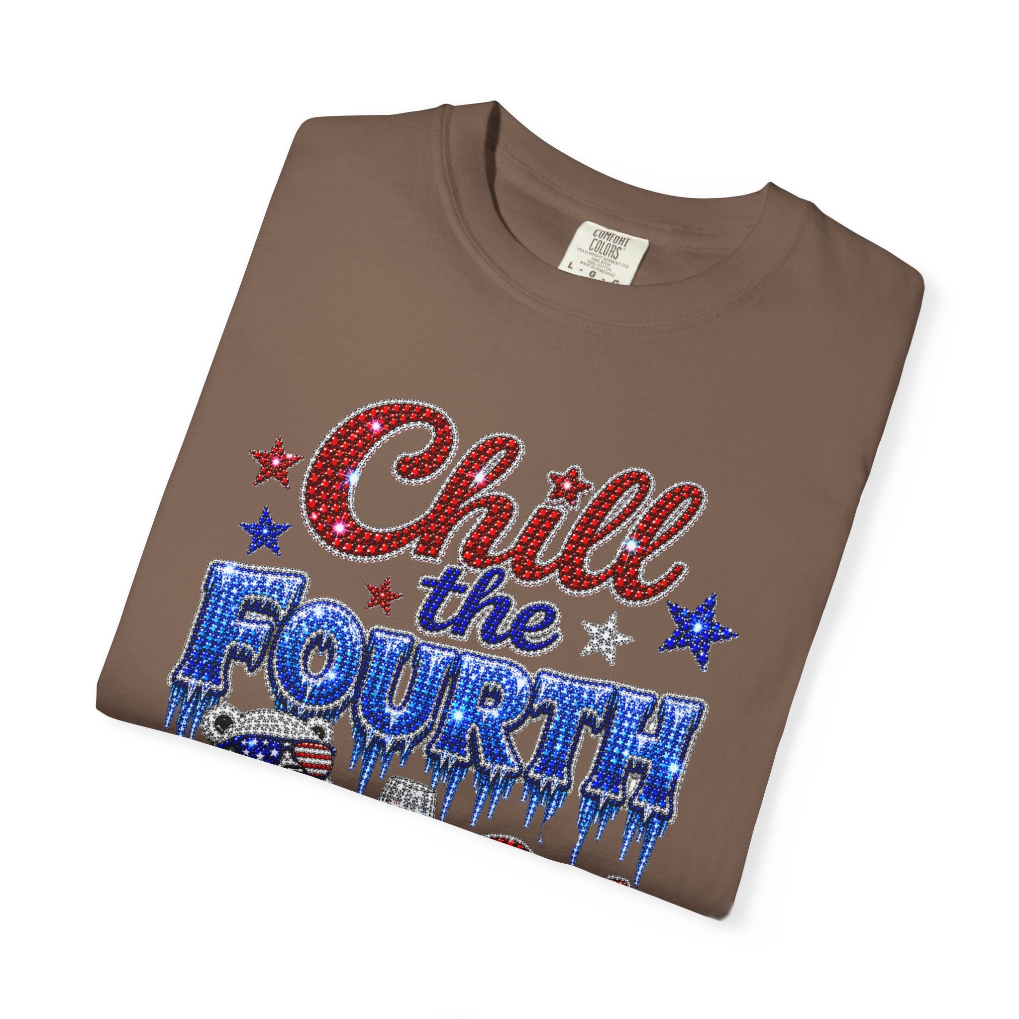 Chill the Fourth Out T-Shirt — Patriotic Relaxed Bear 4th of July Tee