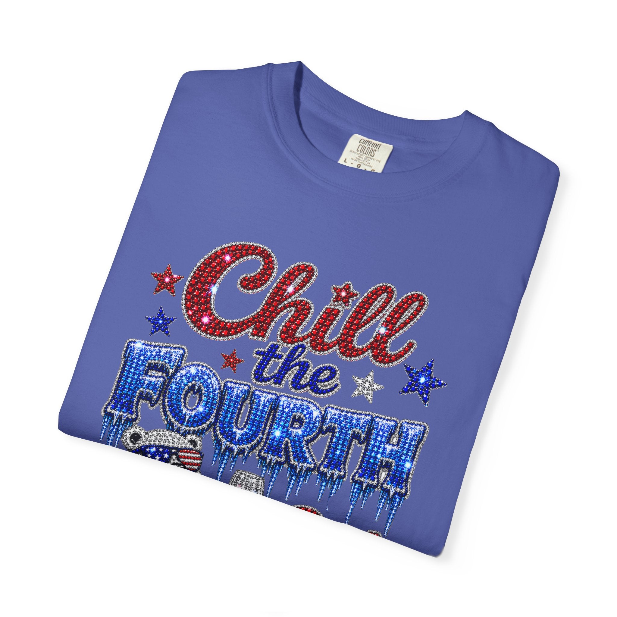 Chill the Fourth Out T-Shirt — Patriotic Relaxed Bear 4th of July Tee