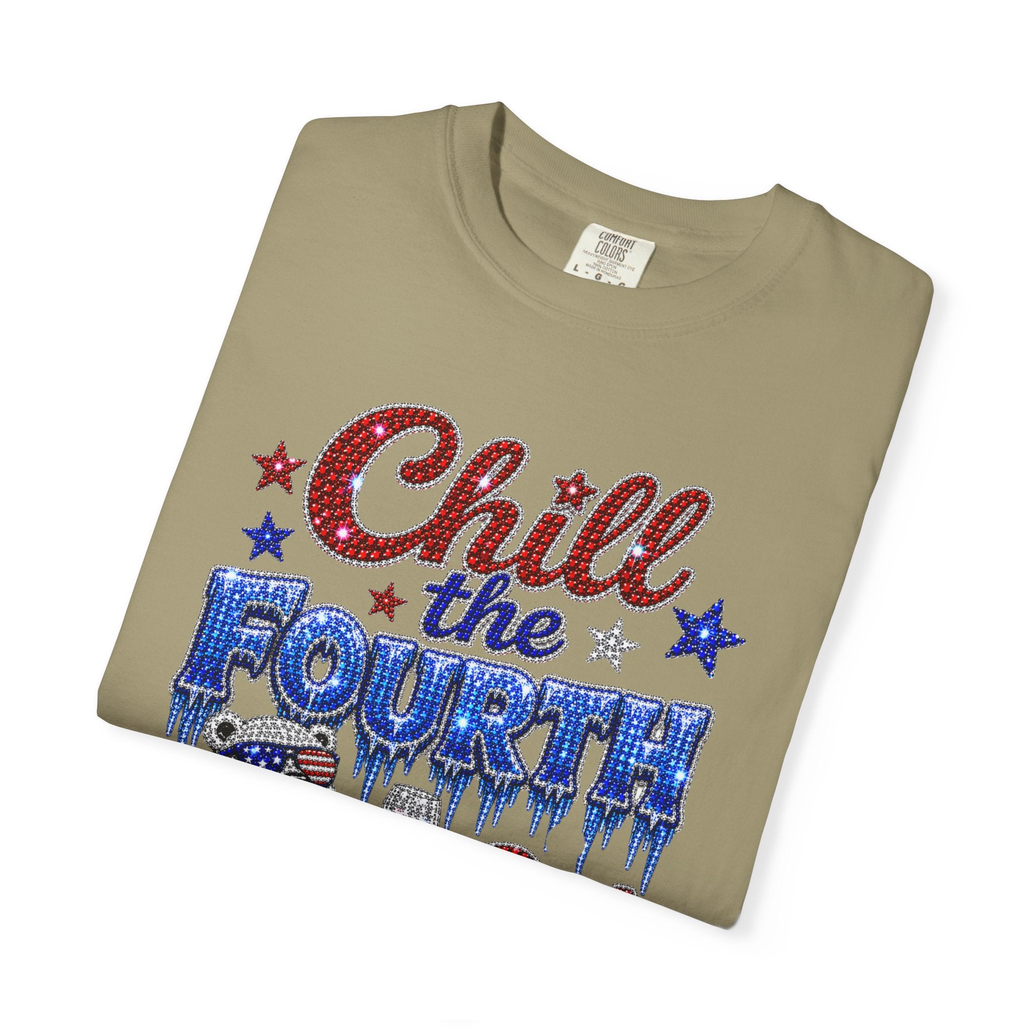 Chill the Fourth Out T-Shirt — Patriotic Relaxed Bear 4th of July Tee