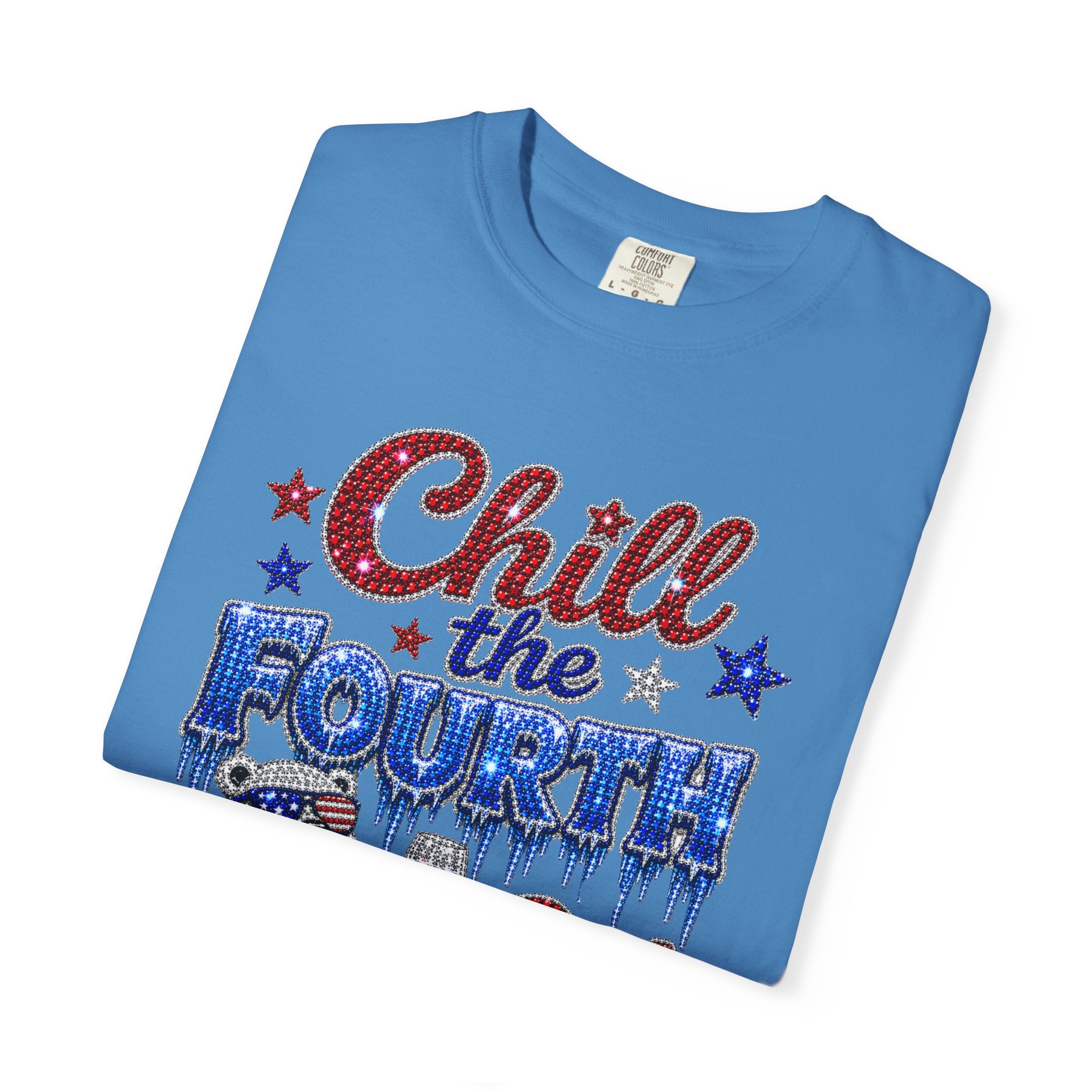 Chill the Fourth Out T-Shirt — Patriotic Relaxed Bear 4th of July Tee
