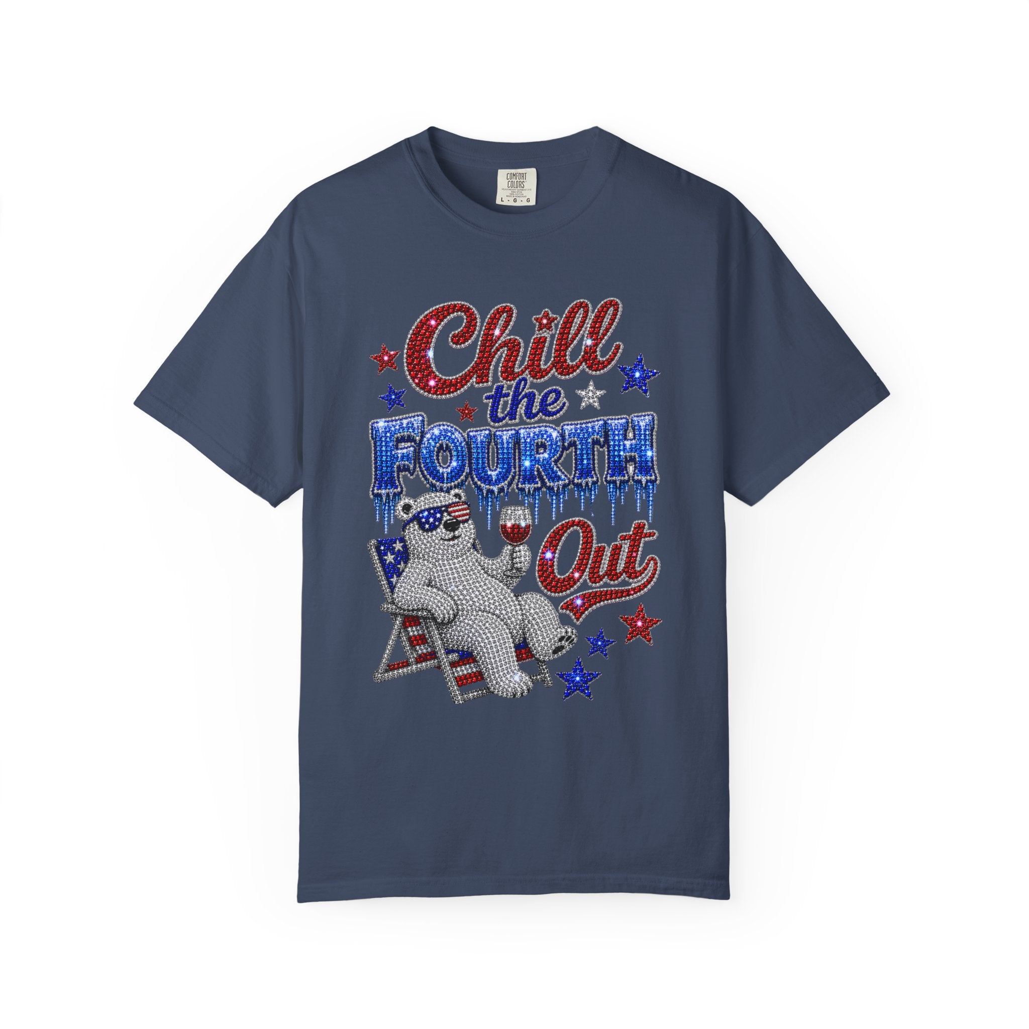 Chill the Fourth Out T-Shirt — Patriotic Relaxed Bear 4th of July Tee