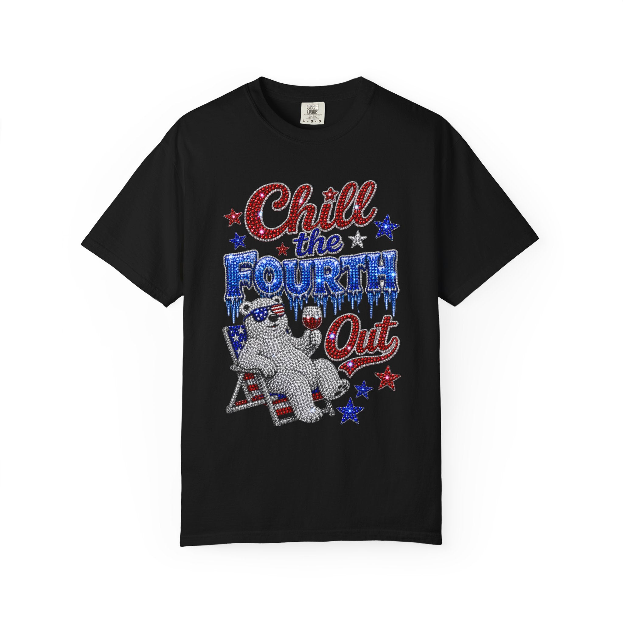 Chill the Fourth Out T-Shirt — Patriotic Relaxed Bear 4th of July Tee